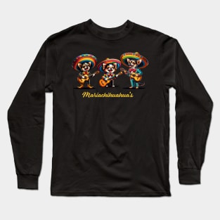 Mariachihuahua's Funny Mariachi Chihuahua Traditional Guitar player Sombrero Long Sleeve T-Shirt